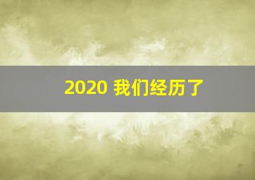 2020 我们经历了